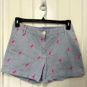 Crown and Ivy Shorts With Embroidered Flamingos EUC Size 10P
